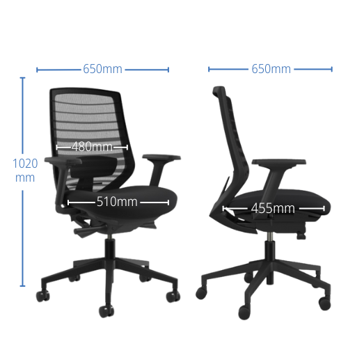 X.77 Chair Dimensions for HuntOffice